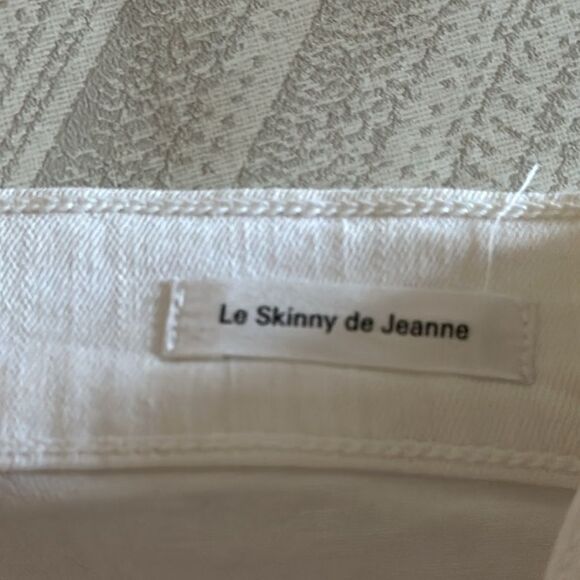 FRAME Denim Women’s Le Skinny de Jeanne White Stretch Ripped Jeans - Size 28 - Picture 6 of 9